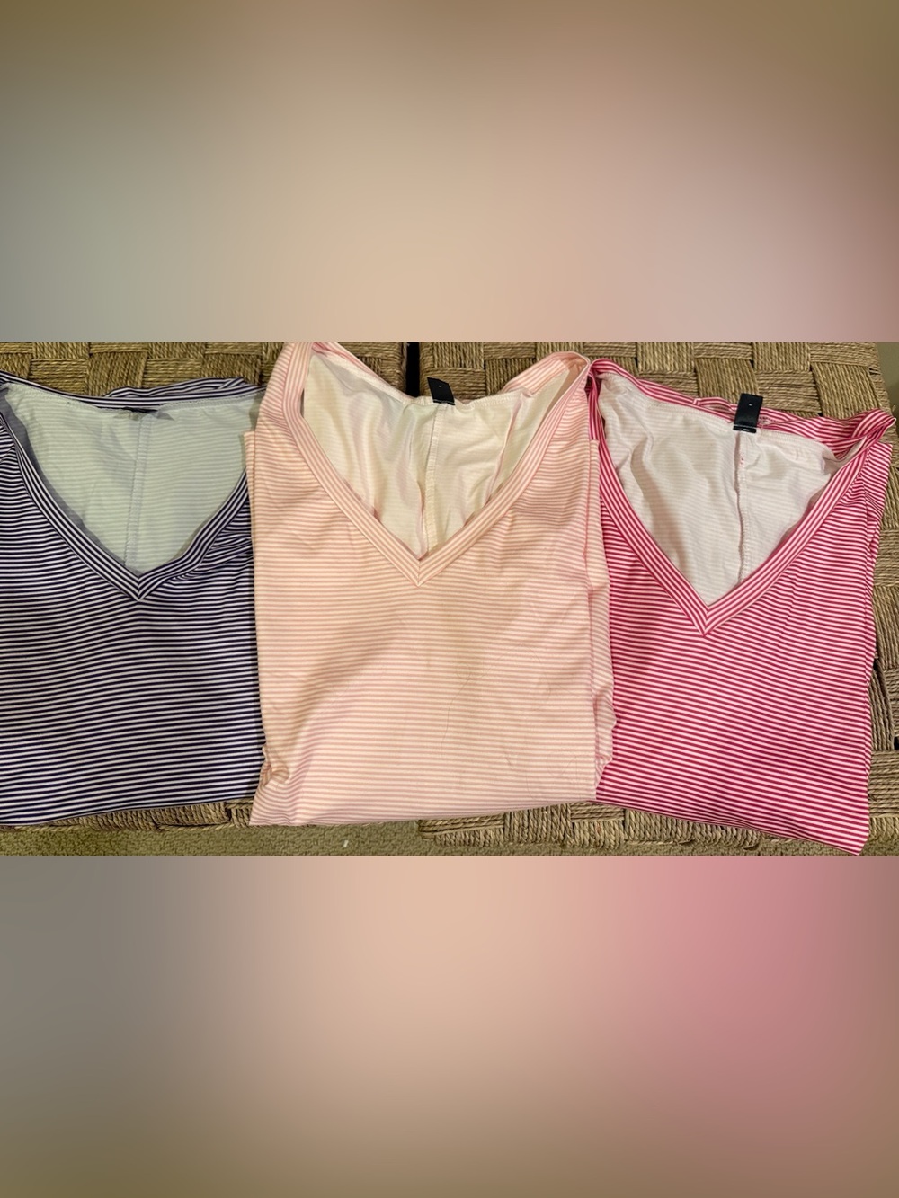 Lot of 3 Striped V-Neck Tunic Tops